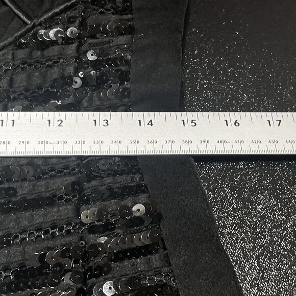 Nanette Lepore Roulette Black Sequin Dress Womens 8 Criss Cross Back Party Event - Picture 14 of 16